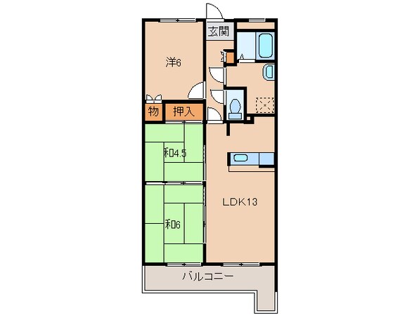 ドミール堀止２番館の物件間取画像